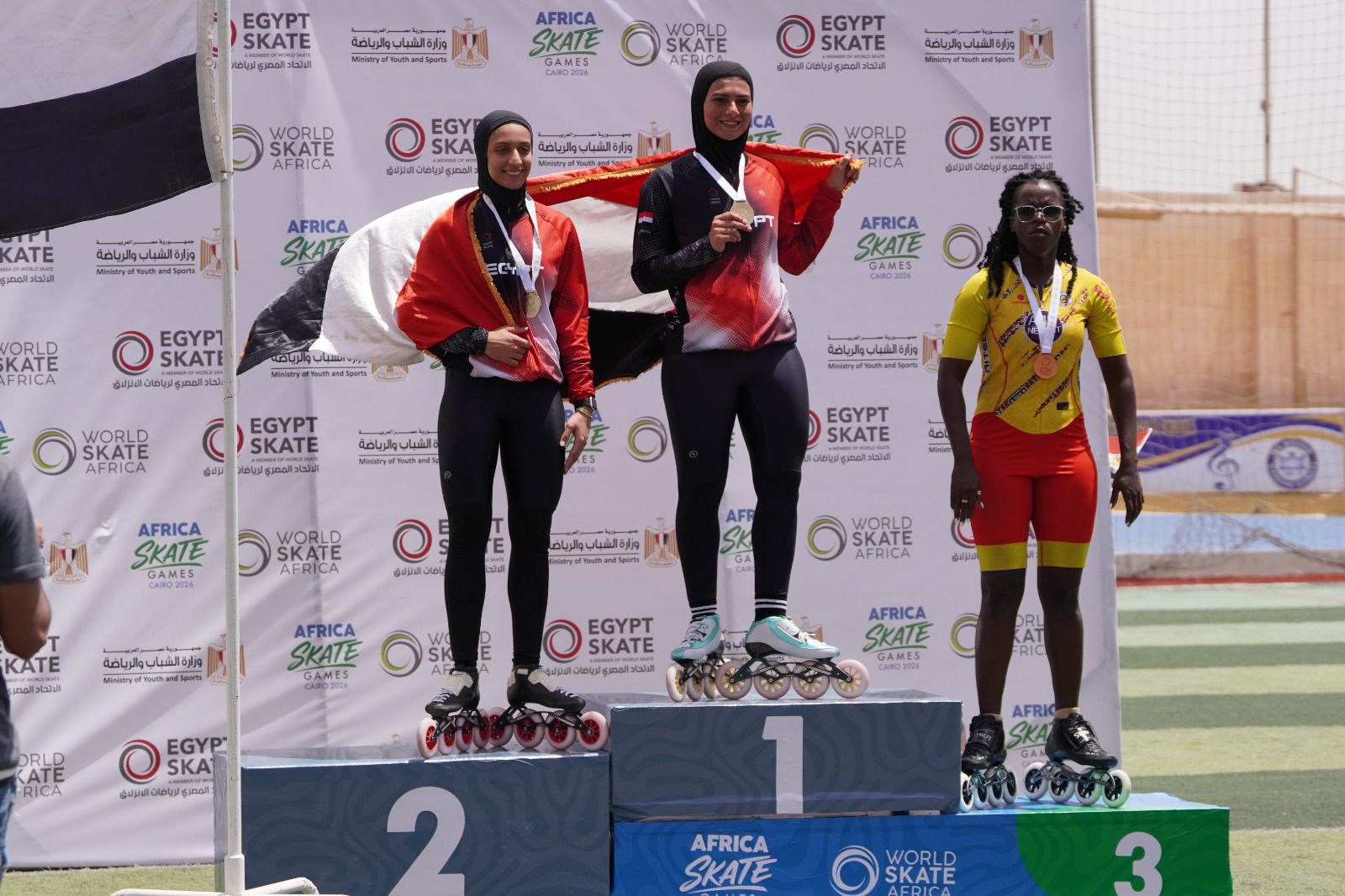 مصر تتوج بلقب بطولة أفريقيا للانزلاق بالقاهرة.. وختام مميز بحضور قيادات القارة